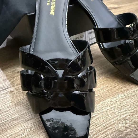 Saint Laurent Shoes - Saint Laurent Black Patent Sandals